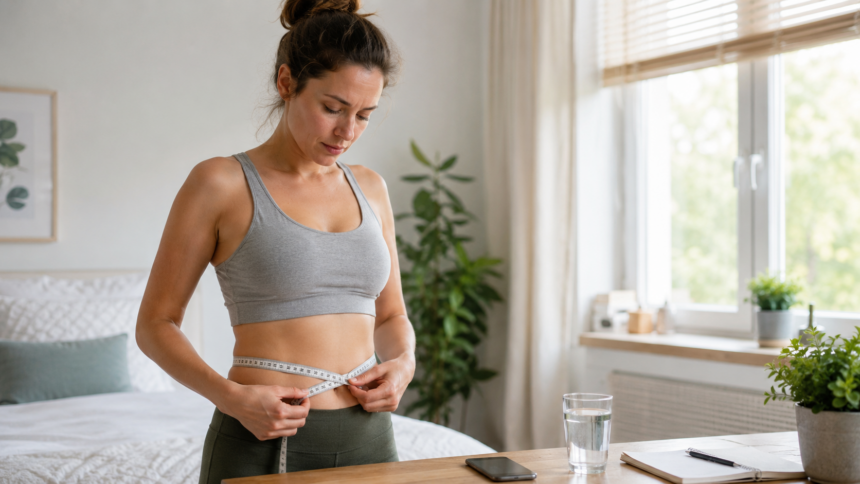Frau informiert sich über Dieser eine Trick verbrennt 1 kg Bauchfett über Nacht – Mythos oder Realität?